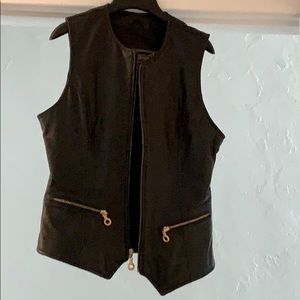 Rem Grayson leather no sleeve jacket